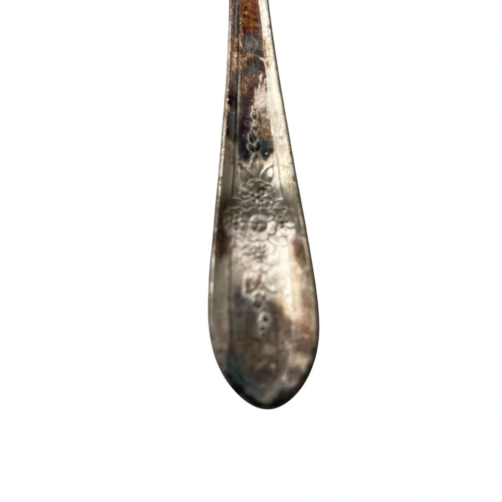 Wm Rogers Mfg Co AA IS Long Handle Spoons Antique Set Of 6 Mixing Stir Floral